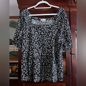 New Loft Outlet navy floral print blouse XL